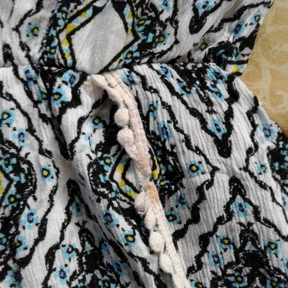 FREE WITH PURCHASE festival summer geometric romper tassles open back - Picture 3 of 5